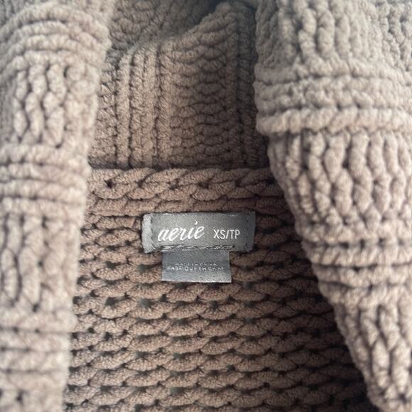 Aerie chenille drop shoulder oversized turtleneck knit sweater sz XS - Picture 5 of 6